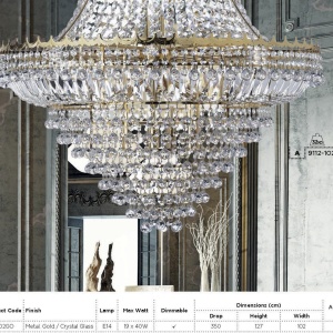 Lustra XXL cristal casa scarii design LUX Versailles 19L 9112-102CC SRT 184481 universul-luminii.ro
