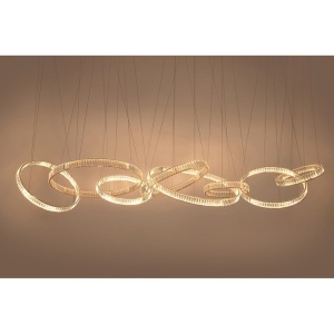 Lustra XXL suspendata LED design ambiental Ring LINE 8 auriu