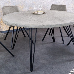 Masa bistro design industrial vintage Scorpion 80cm Mango, gri - Img 4