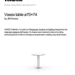 Masa de exterior / interior design modern premium VASES 70cm - Img 4