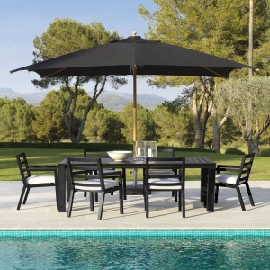 Masa design LUX din aluminiu Vistamar negru, 240x105cm 115001 HZ - Img 2
