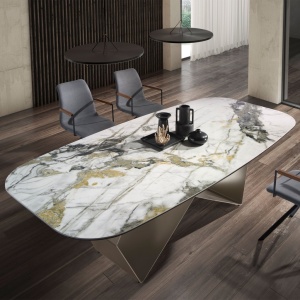 Masa dining deosebita design LUX Porcelain-Marble 240cm - Img 6