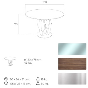 Masa dining design deosebit Ben, 120cm AC 1021 - Img 9
