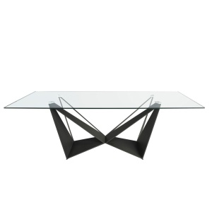 Masa dining design LUX Rectangular Black Steel 200x95cm - Img 3