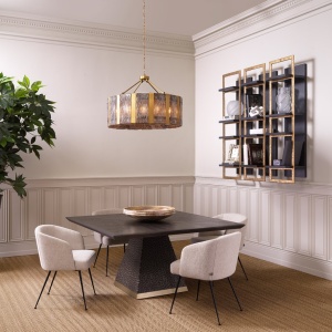 Masa dining design LUX Rexton 150x150cm, Ebony oak veneer - Img 5