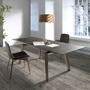 Masa dining extensibila design modern Walnut, 180-230x90cm AC-DT797 - Img 6