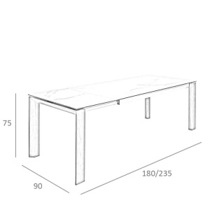 Masa dining extensibila design ultra-modern Ceramic 180-235x90cm - Img 3
