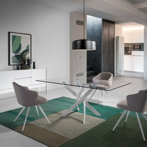 Masa dreptunghiulara design modern Veola alb, 150x95cm - Img 7