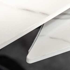 Masa extensibila cu design prin rotire Inception 130-190cm alb marmorat - Img 8