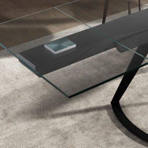 Masa extensibila deosebita design LUX Black Steel 180-270x100cm - Img 3