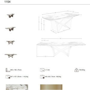 Masa extensibila deosebita design LUX Marble 200-290x100cm - Img 2