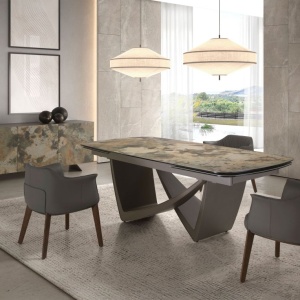 Masa extensibila deosebita design LUX Marble 200-300x100cm - Img 3