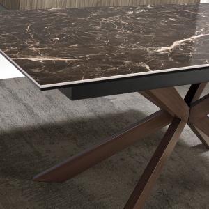 Masa extensibila deosebita design LUX Porcelain Marble 160-200cm - Img 9