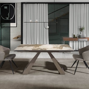 Masa extensibila deosebita design LUX Porcelain Marble 160-240cm