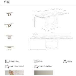 Masa extensibila design LUX Porcelain Marble 180-260cm - Img 8