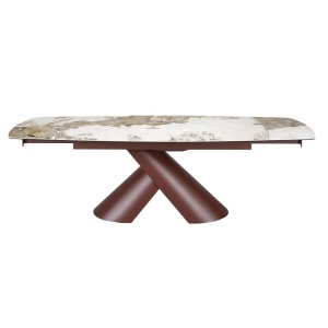 Masa extensibila design LUX Porcelain Marble 180-260x95cm - Img 5