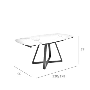 Masa extensibila design prin rotire Yodda 120-178x90 - Img 4