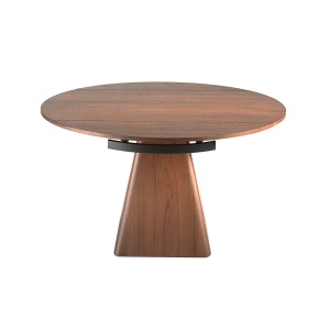 Masa extensibila eleganta design LUX Walnut Veneered 80-140x140cm - Img 4