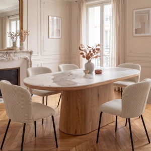 Masa ovala, Ceramica Alba, Furnir Nuc, UNIQUE 200cm A-46381 VC