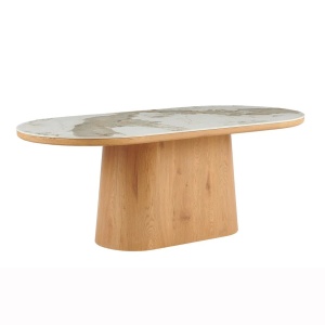 Masa ovala, Ceramica Alba, Furnir Nuc, UNIQUE 200cm A-46381 VC