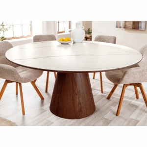Masa rotunda, Ceramica Alba, Furnir Nuc, UNIQUE 120cm A-45144 VC