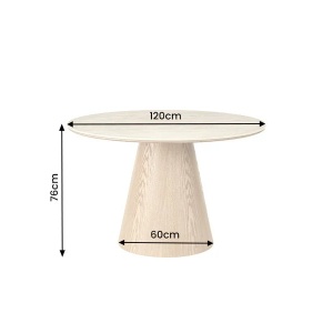 Masa rotunda Ceramica travertin, Furnir stejar, UNIQUE 120cm - Img 6