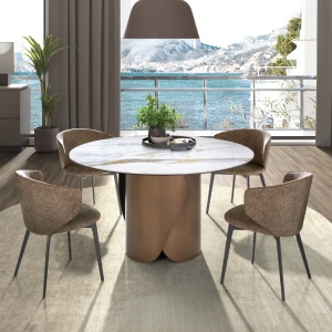 Masa rotunda design LUX Porcelain Marble 140cm - Img 4
