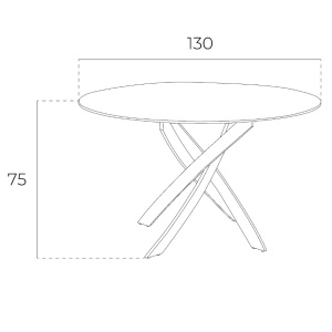 Masa rotunda design modern Veola, 130cm AC-F2133-130 - Img 2
