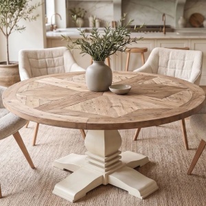 Masa rotunda HAMPTONS 140cm, lemn masiv de pin reciclat