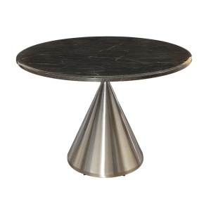 Masa Rotunda, Metal, Argintiu, Marmura Optic, ELEGANCIA 130cm, A-45899 VC