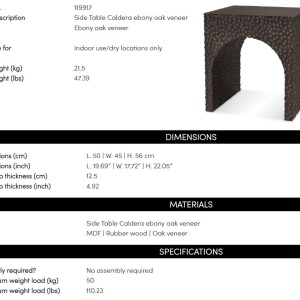 Masuta auxiliara design LUX Caldera, Ebony oak veneer - Img 8