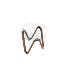 Masuta auxiliara design modern Walnut Round Corner - Img 4