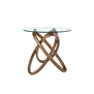 Masuta auxiliara design modern Walnut Round Corner - Img 6