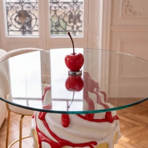 Masuta bistro stil pop art modern SWEET SOCIETY 90cm galben - Img 11