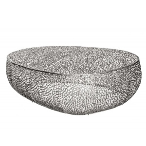 Masuta cu aspect deosebit Leaf 120cm, argintiu