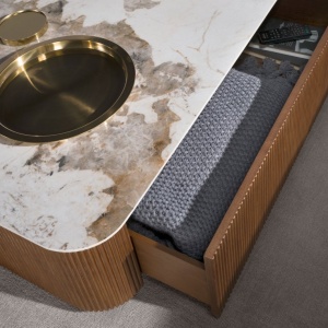 Masuta de cafea deosebita design LUX Walnut-Marble - Img 7