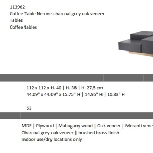 Masuta de cafea design elegant LUX Nerone, gri carbune 113962 HZ - Img 6