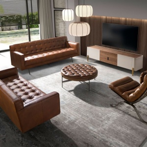 Masuta de cafea design LUX Dark Brown Leather - Img 5