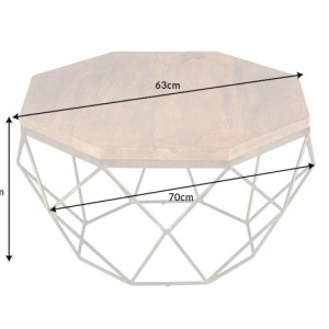 Masuta de cafea design minimalist Diamond 70cm Mango - Img 7