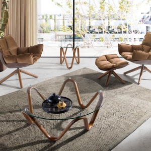 Masuta de cafea design modern Walnut Round - Img 9