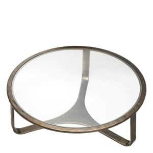 Masuta de cafea LUX din Aluminiu, Sticla, Cambronne 102cm - Img 3