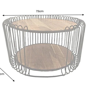 Masuta de cafea, Metal, Lemn, TRUE ELEMENTS 70cm - Img 6