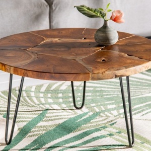 Masuta design industrial Mosaik 70cm Teak - Img 3