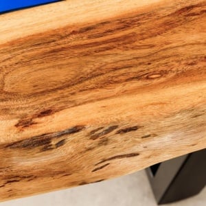 Masuta din lemn de salcam cu rasina epoxidica albastra LIQUID 110cm - Img 13