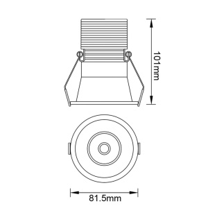 Mini Spot LED incastrabil CANE negru 12W 4000K - Img 6