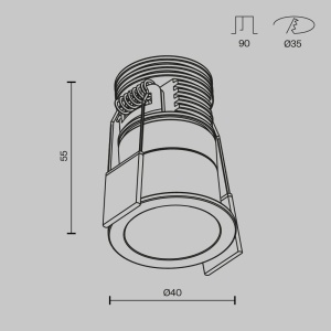 Mini Spot LED incastrabil design tehnic Minor D-4cm 227771 universul-luminii.ro