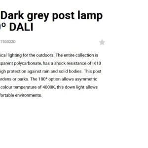 Mini Stalp LED iluminat exterior simetric 180º IP65 RUSH 25cm 4000K DALI 44461 universul-luminii.ro