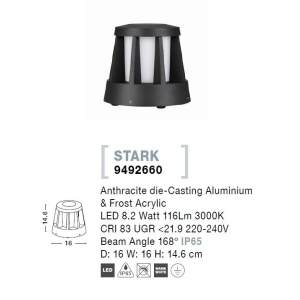 Mini stalp LED pentru iluminat exterior IP65 STARK 205991 universul-luminii.ro
