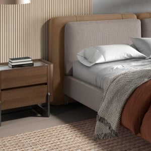 Noptiera 2 sertare deosebita design LUX Walnut-Marble - Img 3