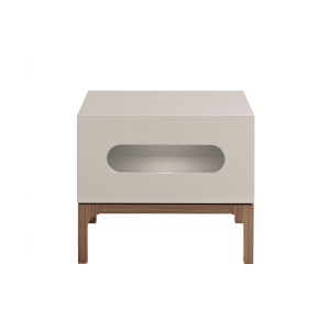 Noptiera design modern cu iluminare interioara Gray and Walnut - Img 7